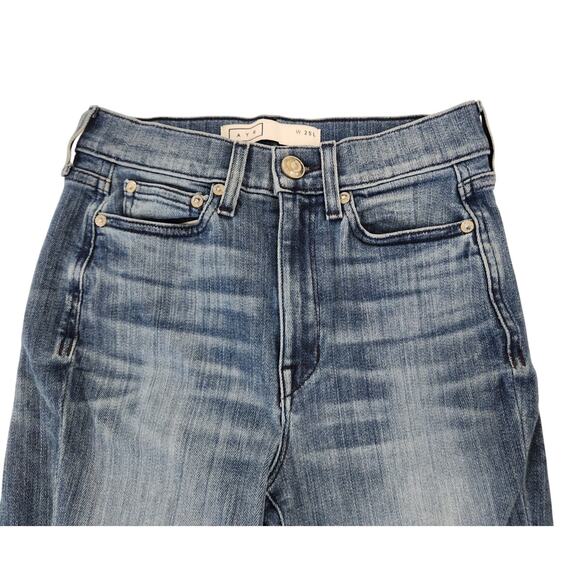 AYR Jeans The Bomb Pop Straight Ankle Womens Size 25 Blue Made in USA Raw Hem - Picture 3 of 13